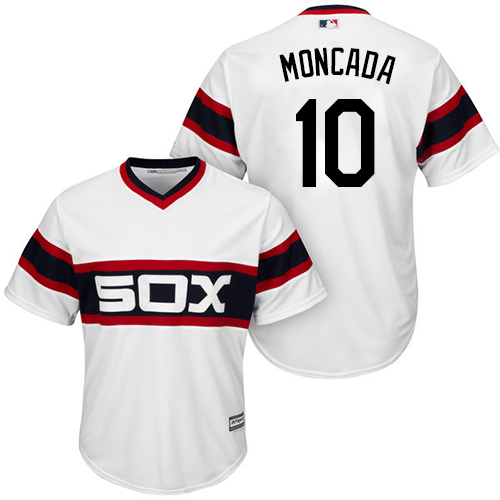 White Sox #10 Yoan Moncada White New Cool Base Alternate Home Stitched MLB Jersey